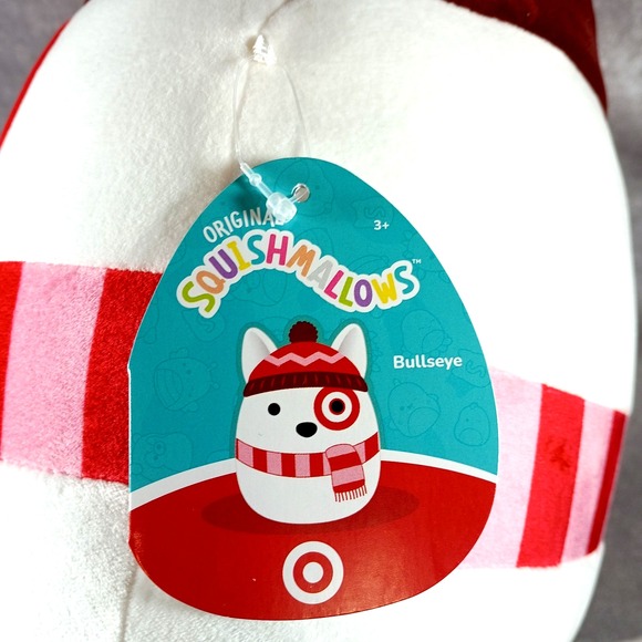 Christmas 2024 Squishmallow Bullseye 12" Plush Target Dog Mascot Winter Berry - Picture 3 of 8